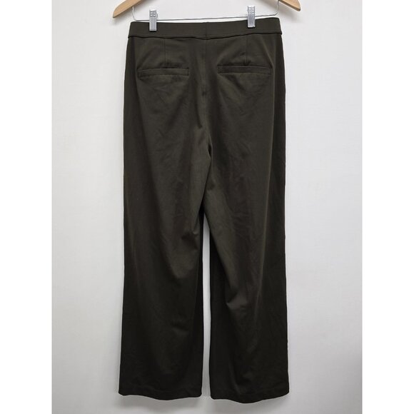 Halara Pleated High Waist Wide Leg Pull On Stretch Pants Size Medium Green EUC - Picture 2 of 10